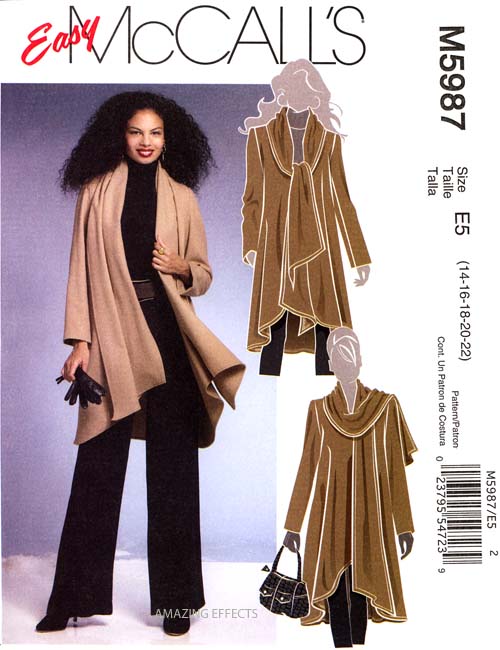  Pattern M5987 Womens 14 22 Coat jacket Misses clothing sewing 5987