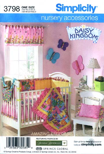 Simplicity Pattern 3798 Nursery Baby quilt, toy hammock  