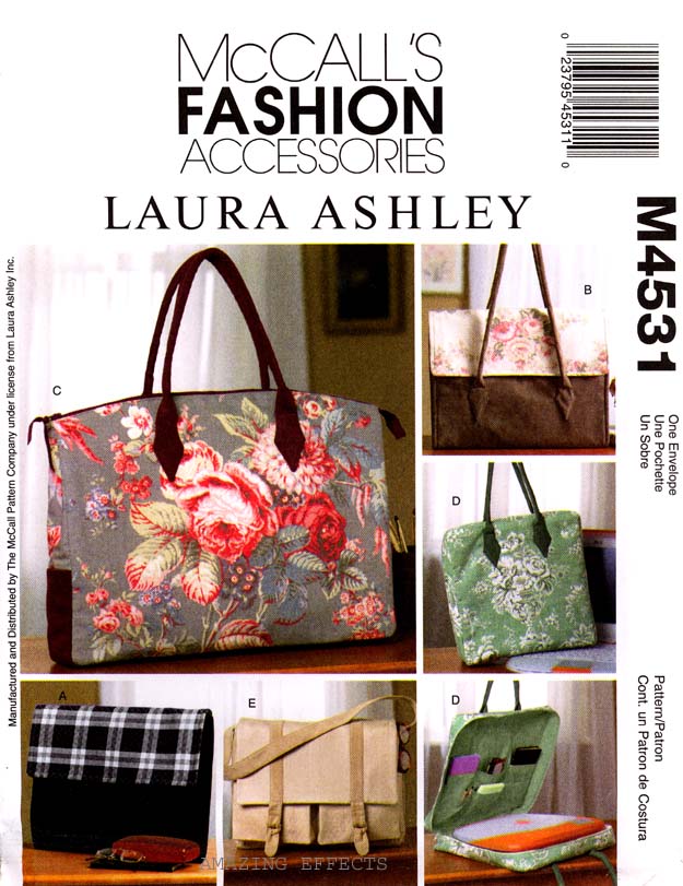 McCalls Pattern M4531   BUSINESS BAGS, totes 4531  